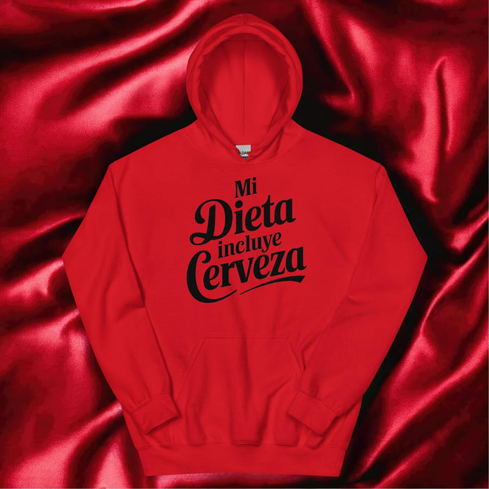 Mi Dieta Incluye Cerveza Exclusive Art Piece Home Office Work Mexican Spanish Pride Gift One-Of-A-Kind Unisex Hoodie | M27 Mexicada Red / S