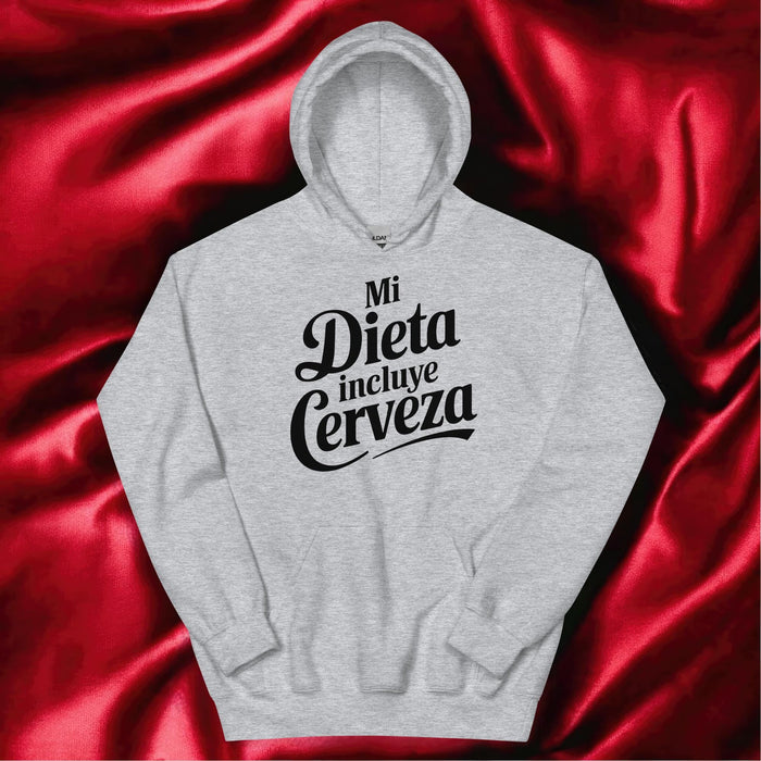 Mi Dieta Incluye Cerveza Exclusive Art Piece Home Office Work Mexican Spanish Pride Gift One-Of-A-Kind Unisex Hoodie | M27 Mexicada Sport Grey / S