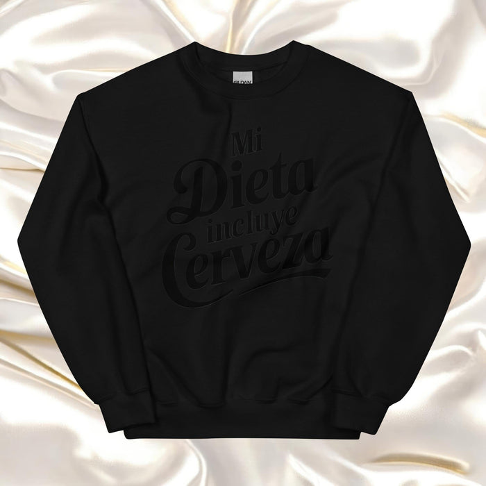 Mi Dieta Incluye Cerveza Exclusive Art Piece Home Office Work Mexican Spanish Pride Gift One-Of-A-Kind Unisex Sweatshirt | M27 Mexicada Black / S