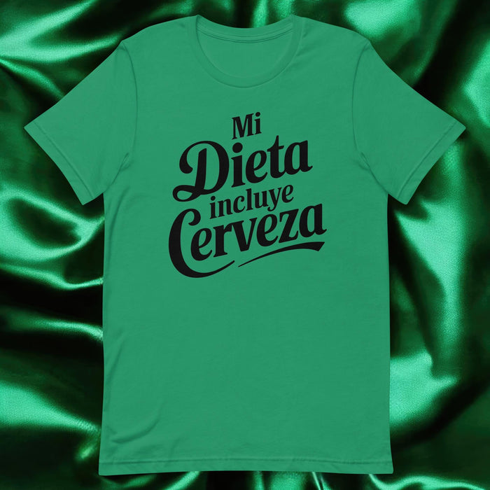 Mi Dieta Incluye Cerveza Exclusive Art Piece Home Office Work Mexican Spanish Pride Gift One-Of-A-Kind Unisex T-Shirt | M27 Mexicada Kelly / S