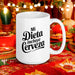 Mi Dieta Incluye Cerveza Exclusive Name Art Piece Home Office Work Coffee Mug Mexican Spanish Pride Gift Cup One-Of-A-Kind Calligraphy White Glossy Mug | M27 Mexicada 15 oz