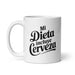 Mi Dieta Incluye Cerveza Exclusive Name Art Piece Home Office Work Coffee Mug Mexican Spanish Pride Gift Cup One-Of-A-Kind Calligraphy White Glossy Mug | M27 Mexicada