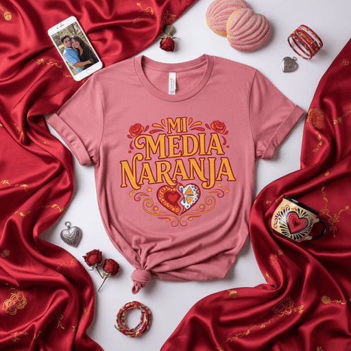 Mi Media Naranja T-Shirt, Spanish Valentine's Day Gift, Cute Romantic Couple Tee, Half Orange Soulmate Shirt, Día del Amor y la Amistad, Anniversary Apparel, Matching Love Top Mexicada
