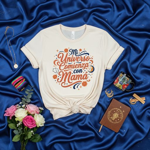 Mi Universo Comienza con Mamá Spanish Mom Shirt, Mother's Day Gift for Latina Mama, Celestial Galaxy Theme Unisex T-Shirt, Día de las Madres Gift for Hispanic Mother, Cute Astrology Space Tee for New Mom. Mexicada