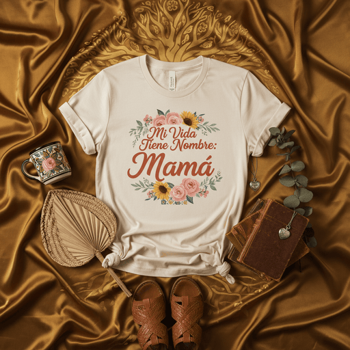 Mi Vida Tiene Nombre Mamá T-Shirt, Spanish Mother's Day Gift, Floral Tee for Mom, Mama Life Shirt, Regalo para Mamá, Best Mom Ever T-shirt, Cute Floral Mom Graphic Tee, Spanish Quote Mother Shirt, Shirt for Hispanic Mother, Regalo para el Día de la Madre Mexicada
