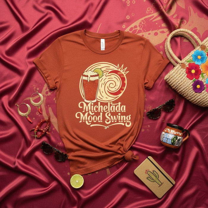 Michelada Mood Swing T-Shirt, Spicy Mexican Beer Drink Lover Tee, Lime Salt Chili Design, Unisex Graphic Shirt, Fiesta and Cantina Apparel Mexicada