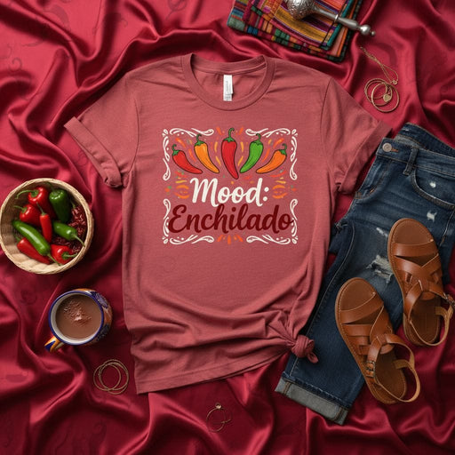 Mood: Enchilado Spicy Chile Pepper Unisex T-Shirt Funny Mexican Food Lover Tee Gift Mexicada
