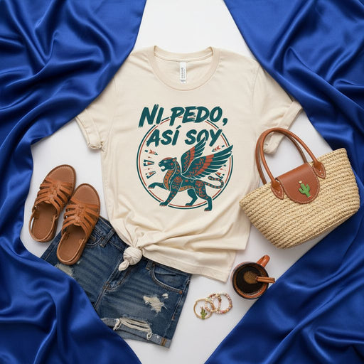 Ni Pedo, Así Soy Shirt, Spanish Phrase T-Shirt, Latinx Pride Tee, Jaguar Graphic Shirt, Hispanic Heritage Month Gift, Latina Girl Magic Top, Funny Saying T-shirt for Women, Unisex Adult T-shirt, Short Sleeve Crew Neck Mexicada
