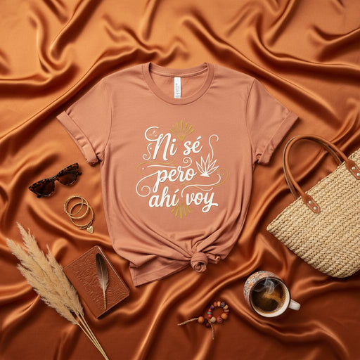 Ni sé pero ahí voy T-shirt | Spanish Graphic Tee | Latinx Shirt | Latina Gift | Unisex T-Shirt | Boho Style Top | Aesthetic Clothing | Motivational Quote Tee | Spanglish T-shirt Mexicada