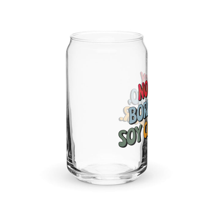 No Soy Borracho, Soy Catador Exclusive Art Piece Can-Shaped Glass Home Office Work Mexican Spanish Pride Gift Cup One-Of-A-Kind Calligraphy Glass | N2 Mexicada