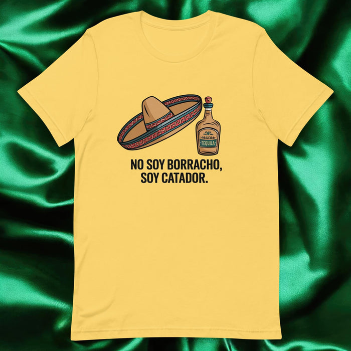 No Soy Borracho, Soy Catador Exclusive Art Piece Exclusive Art Piece Home Office Work Mexican Spanish Pride Gift One-Of-A-Kind Unisex T-Shirt | N35 Mexicada Yellow / S