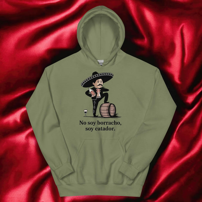 No Soy Borracho, Soy Catador Exclusive Art Piece Home Office Work Mexican Spanish Pride Gift One-Of-A-Kind Unisex Hoodie | N32 Mexicada Military Green / S