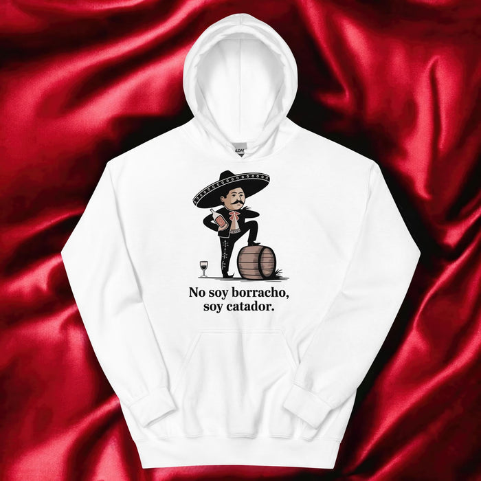 No Soy Borracho, Soy Catador Exclusive Art Piece Home Office Work Mexican Spanish Pride Gift One-Of-A-Kind Unisex Hoodie | N32 Mexicada White / S