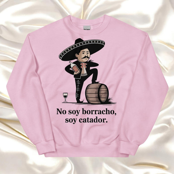 No Soy Borracho, Soy Catador Exclusive Art Piece Home Office Work Mexican Spanish Pride Gift One-Of-A-Kind Unisex Sweatshirt | N32 Mexicada Light Pink / S