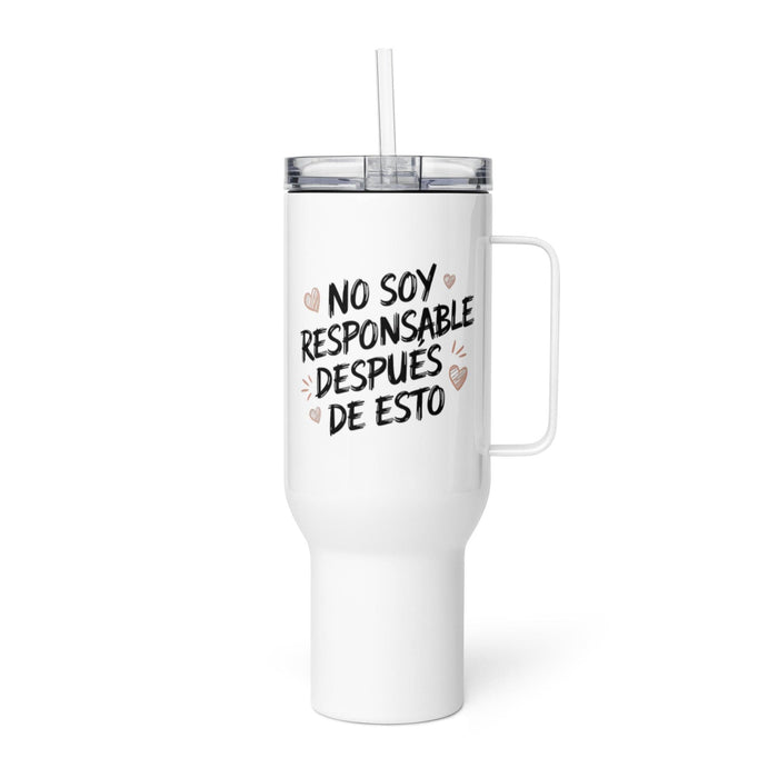 No Soy Responsable Después De Esto Exclusive Art Piece Travel Mug With Handle For Water, Iced Tee Or Coffee | Funny Cute Gift Idea Home Office Work | Mexican Spanish Pride | N9 Mexicada