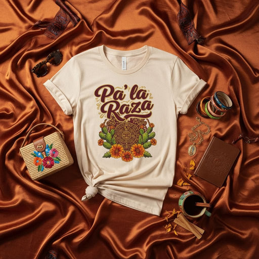 Pa' la Raza Shirt, Aztec Sun Stone Calendar Graphic Tee, Mexican Heritage Cinco de Mayo T-Shirt, Fiesta Celebration Unisex Apparel Mexicada