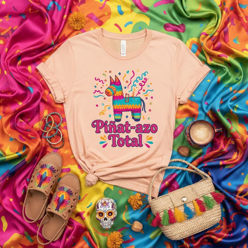 Piñat-azo Total Fiesta Shirt with Colorful Piñata, Mexican Party Graphic Tee, Fun Cinco de Mayo Celebration T-Shirt, Unisex Gift for Taco Lovers, Bright Rainbow Colors Top Mexicada