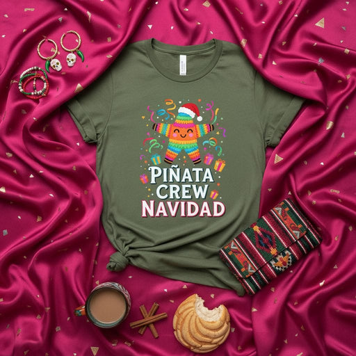 Piñata Crew Navidad Shirt, Christmas Pinata T-Shirt, Fiesta Holiday Tee, Funny Mexican Xmas Party Top, Cute Pinata with Santa Hat, Unisex Gift Idea Mexicada