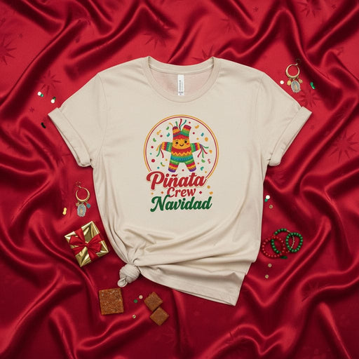 Piñata Crew Navidad Shirt, Funny Christmas Holiday Fiesta T-Shirt, Mexican Pinata Graphic Tee, Festive Group Matching Xmas Top, Family Party Gift for Him Her, Unisex Soft Style T-Shirt Mexicada