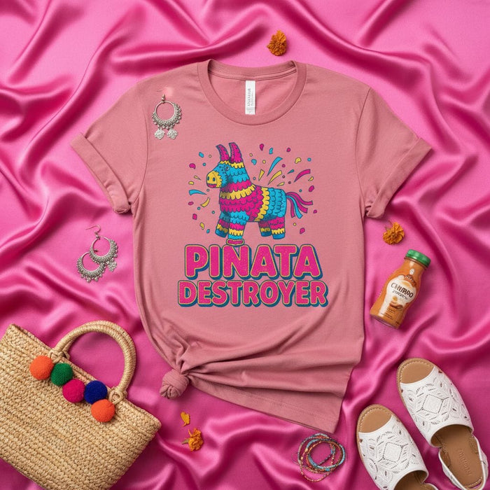 Piñata Destroyer T-Shirt Fiesta Party Birthday Colorful Mexican Pinata Unisex Tee Shirt Top Mexicada