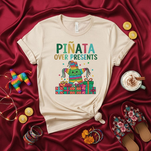 Piñata Over Presents T-Shirt Funny Cinco de Mayo Fiesta Shirt Kids Birthday Party Tee Mexican Celebration Gift Unisex Mexicada