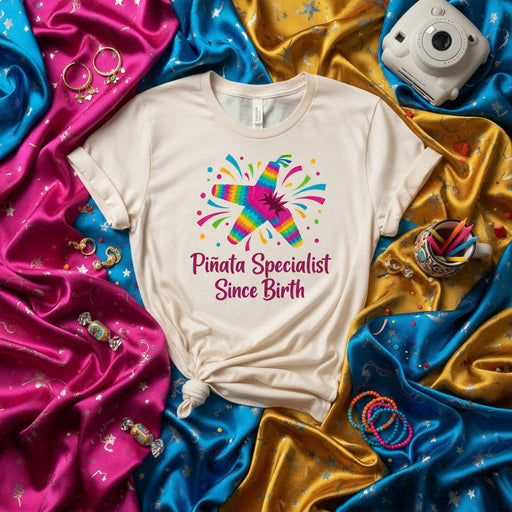 Piñata Specialist Since Birth T-Shirt, Funny Fiesta Birthday Shirt for Adult and Kids, Colorful Pinata Design, Cinco de Mayo Party Tee, Unisex Celebration Graphic Top Mexicada