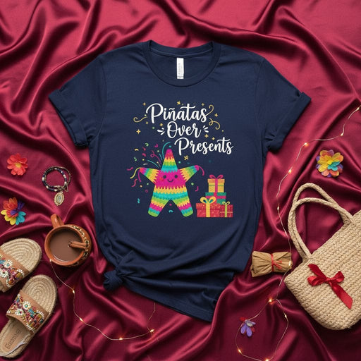 Piñatas Over Presents T-Shirt: Funny Cute Star Piñata with Confetti and Gifts, Festive Party Shirt, Unisex Adult & Youth Tee for Birthday Celebration or Holiday Mexicada
