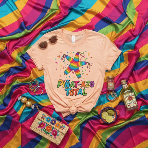 Piñatazo Total Mexican Fiesta Piñata T-Shirt for Cinco de Mayo Celebration, Bright Rainbow Colors, Birthday Party Tee, Unisex Adult Shirt Mexicada