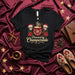 Powered by Champurrado T-Shirt, Christmas Sugar Skull Mexican Hot Chocolate Holiday Tee, Poinsettia Winter Drink Xmas Apparel Gift Idea Mexicada