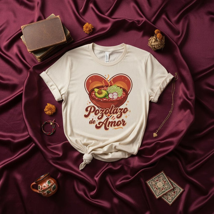 Pozolazo de Amor Shirt, Pozole T-Shirt, Mexican Food Lover Gift, Unisex Pozole Bowl Graphic Tee, Spanish Phrase Love Valentine's Day Shirt Mexicada