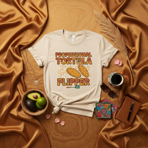 Professional Tortilla Flipper T-Shirt, Funny Cooking Gift for Men and Women, Mexican Food Lover Tee, Cinco de Mayo Apparel, Retro Kitchen Chef Shirt Mexicada