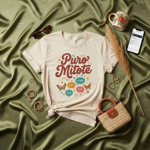 Puro Mitote T-Shirt, Funny Mexican Latina Shirt, Chismosa Tee, Spanish Slang Gift for Women, Retro Vintage Style Design, Unisex Graphic Top Mexicada