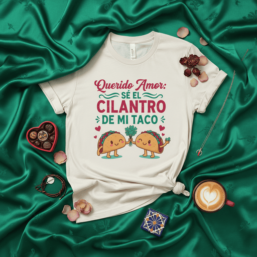 Querido Amor: Sé el Cilantro de Mi Taco Shirt, Funny Taco Lovers Valentine's Day Gift, Cute Mexican Food Couple T-Shirt, Spanish Quote Love Tee Mexicada