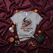 Scary Chancla Energy T-Shirt: Funny Halloween Spooky Shoe Design, Unisex Dia de Muertos La Llorona Latinx Mom Tee, Orange and Grey Holiday Graphic Shirt, Skull Marigold Flowers Vibe Mexicada