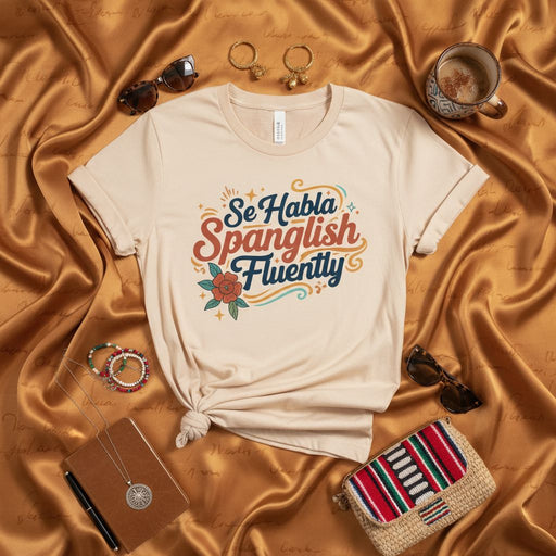 Se Habla Spanglish Fluently T-Shirt Unisex, Bilingual Shirt, Funny Spanish English Mixer Tee, Heritage Gift for Latina Latino, Mestizo Language Top Mexicada