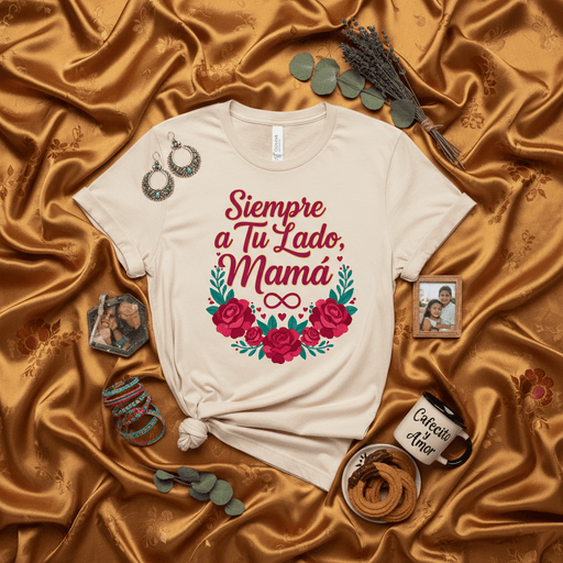 Siempre a Tu Lado Mamá T-Shirt, Mother's Day Gift for Mom, Floral Spanish Design, 'Always By Your Side Mom' Shirt, Latina Mama Tee, Best Mom Gift Idea, Cute Rose Graphic Top Mexicada