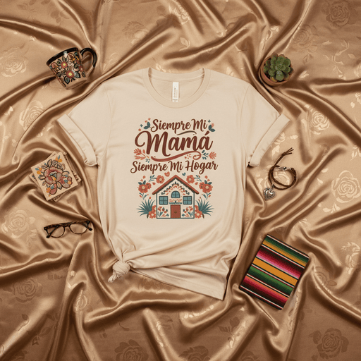 Siempre Mi Mamá Siempre Mi Hogar T-Shirt, Mother's Day Gift, Spanish Mama Shirt, Latino Mom Tee, Floral Home Design, Día de las Madres, Hispanic Heritage, Familia Love Top Mexicada