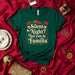 Silent Night Not con la Familia Shirt, Funny Christmas Family Tee, Mexican Holiday Poinsettia Skull T-Shirt, Navidades Sarcastic Humor Gift, Unisex Dark Green Top Mexicada
