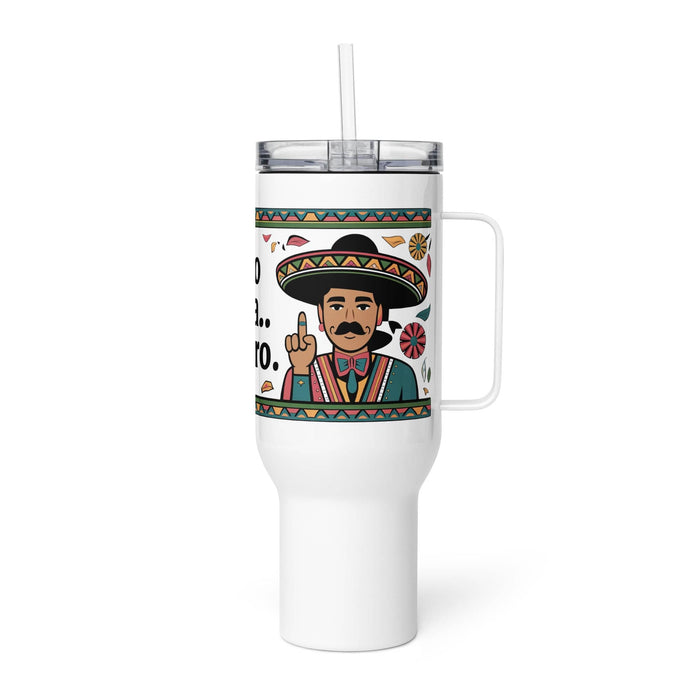 Solo Agua Lo Juro Exclusive Art Piece Travel Mug With Handle For Water, Iced Tee Or Coffee | Funny Cute Gift Idea Home Office Work | Mexican Spanish Pride | S32 Mexicada