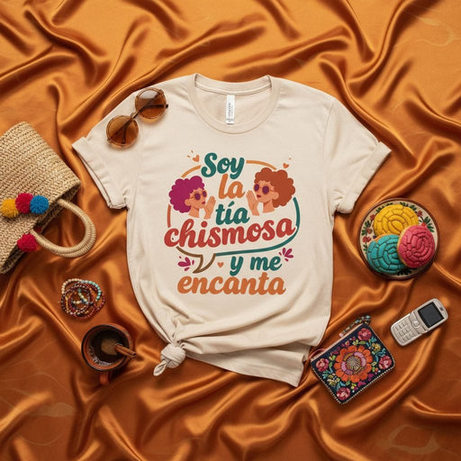 Soy la Tía Chismosa y Me Encanta Funny Aunt T-Shirt, Spanish Quote Tee, Latina Gift for Favorite Chismosa Auntie, Fun Novelty Shirt for Women, Hispanic Heritage Clothing Mexicada
