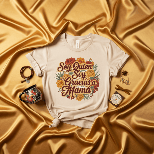Soy Quien Soy Gracias a Mamá T-Shirt, Spanish Mother's Day Shirt, Día de la Madre Floral Tee, Latina Mom Gift, Hispanic Heritage Month Shirt, Thank You Mom Shirt, Familia Apparel Mexicada