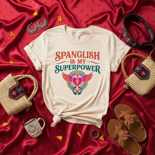 Spanglish is My Superpower T-Shirt, Bilingual Hispanic Latinx Culture Shirt, Funny Spanish English Mixer Tee, Heritage Pride Gift for Men Women Mexicada