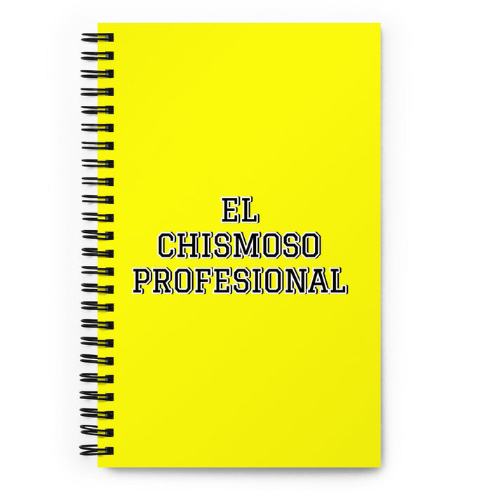 El Chismoso Profesional The Professional Gossip | Cahier à spirale jaune, 140 feuilles pointillées | Idée cadeau amusante pour le travail à domicile et au bureau | Cadeau de fierté mexicaine espagnole