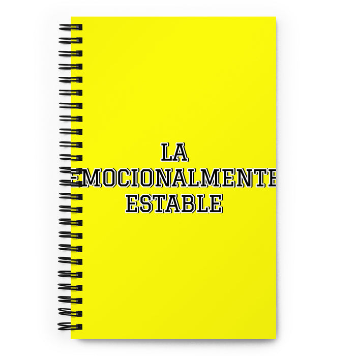 La Emocionalmente Estable The Emotionally Stable | Yellow Spiral Notebook, 140 Dotted Sheets | Funny Gift Idea Home Office Work | Mexican Spanish Pride Gift