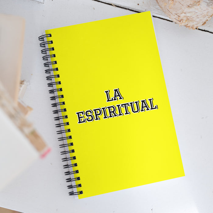 La Espiritual The Spiritual One | Yellow Spiral Notebook, 140 Dotted Sheets | Funny Gift Idea Home Office Work | Mexican Spanish Pride Gift