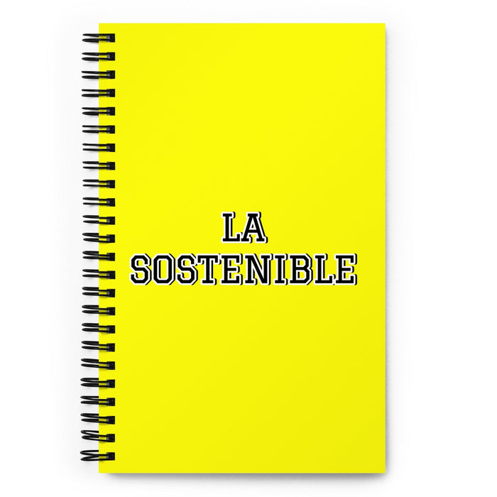 La Sostenible The Sustainable One | Quaderno a spirale giallo, 140 fogli punteggiati | Idea regalo divertente per casa, ufficio, lavoro | Regalo di orgoglio spagnolo messicano