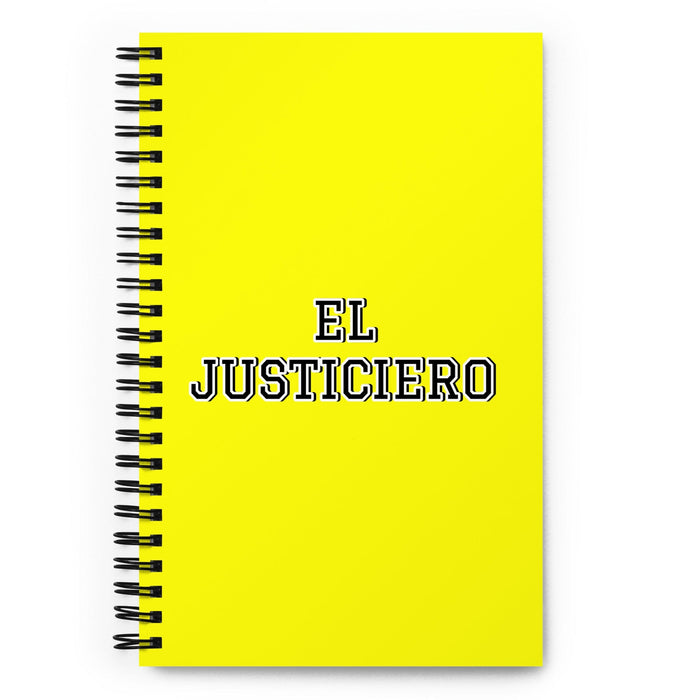 El Justiciero The Justice Advocate | Yellow Spiral Notebook, 140 Dotted Sheets | Funny Gift Idea Home Office Work | Mexican Spanish Pride Gift