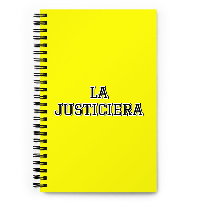 La Justiciera The Justice Advocate | Yellow Spiral Notebook, 140 Dotted Sheets | Funny Gift Idea Home Office Work | Mexican Spanish Pride Gift