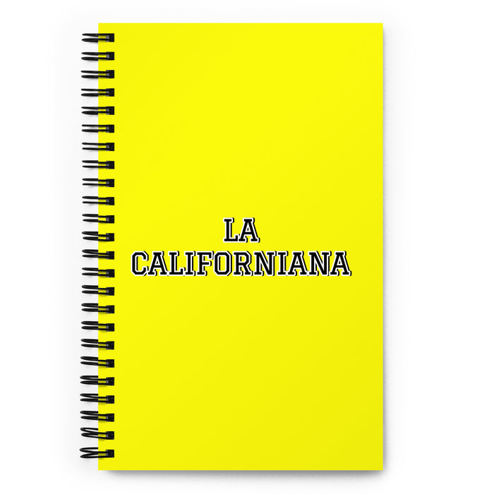 La Californiana The Californian | Yellow Spiral Notebook, 140 Dotted Sheets | Funny Gift Idea Home Office Work | Mexican Spanish Pride Gift