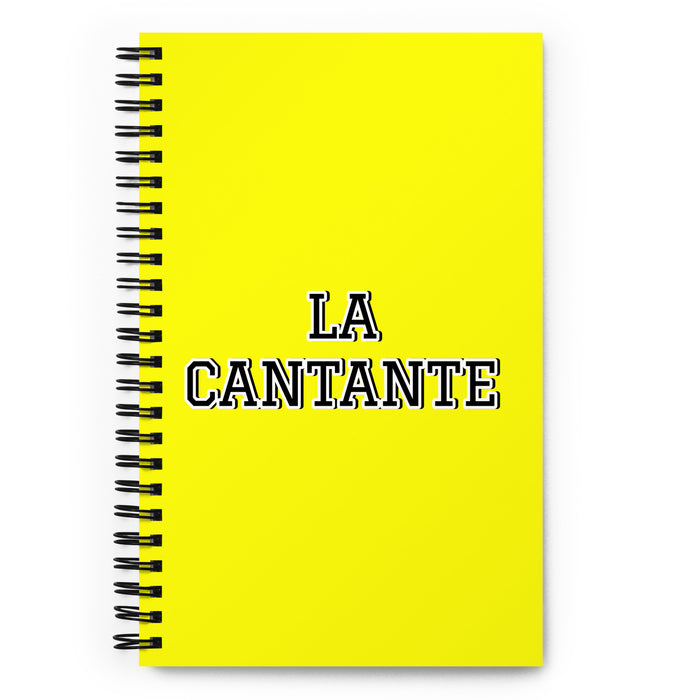 La Cantante The Singer | Yellow Spiral Notebook, 140 Dotted Sheets | Funny Gift Idea Home Office Work | Mexican Spanish Pride Gift